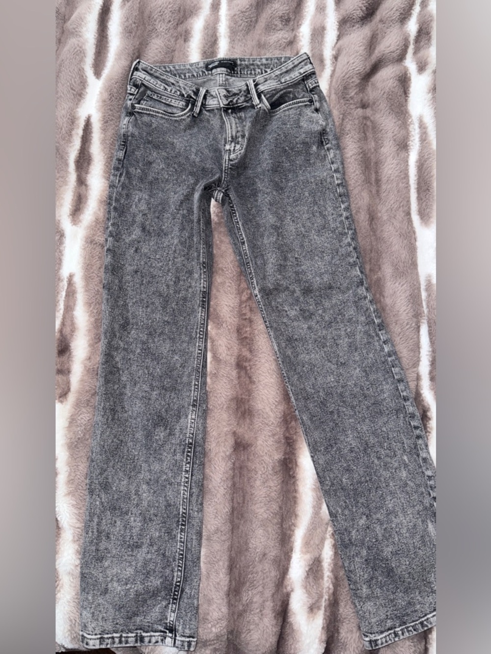 Simply Vera Vera Wang Straight-Leg Acid Wash Gray Jeans